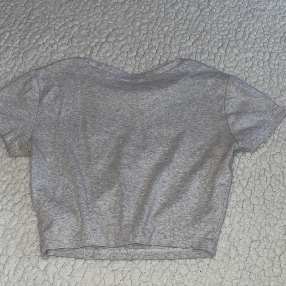 Garage Gray Crop Top with Pink Lettering - Picture 4 of 4